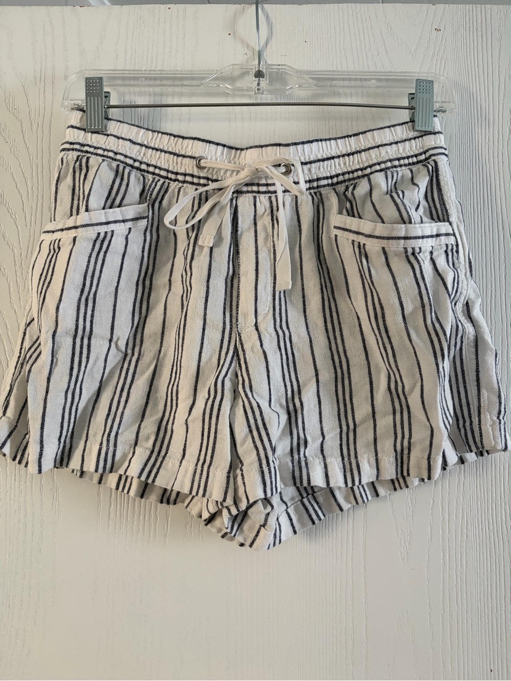 GAP White Shorts with navy blue Vertical Stripes